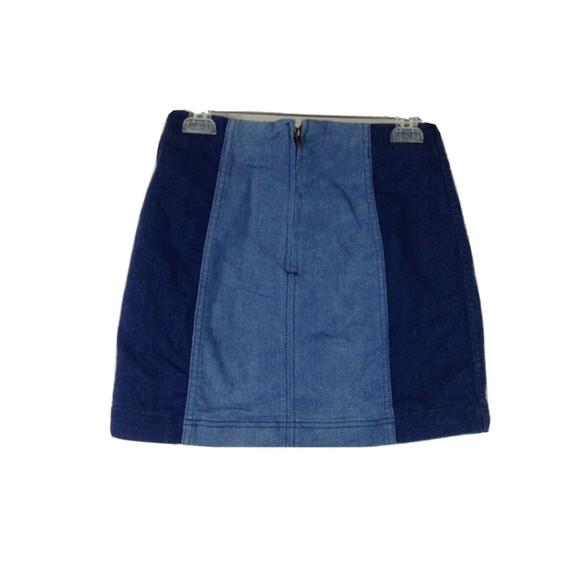 Free People Women Blue Denim Stretch Skirt Size 2 - Picture 2 of 5